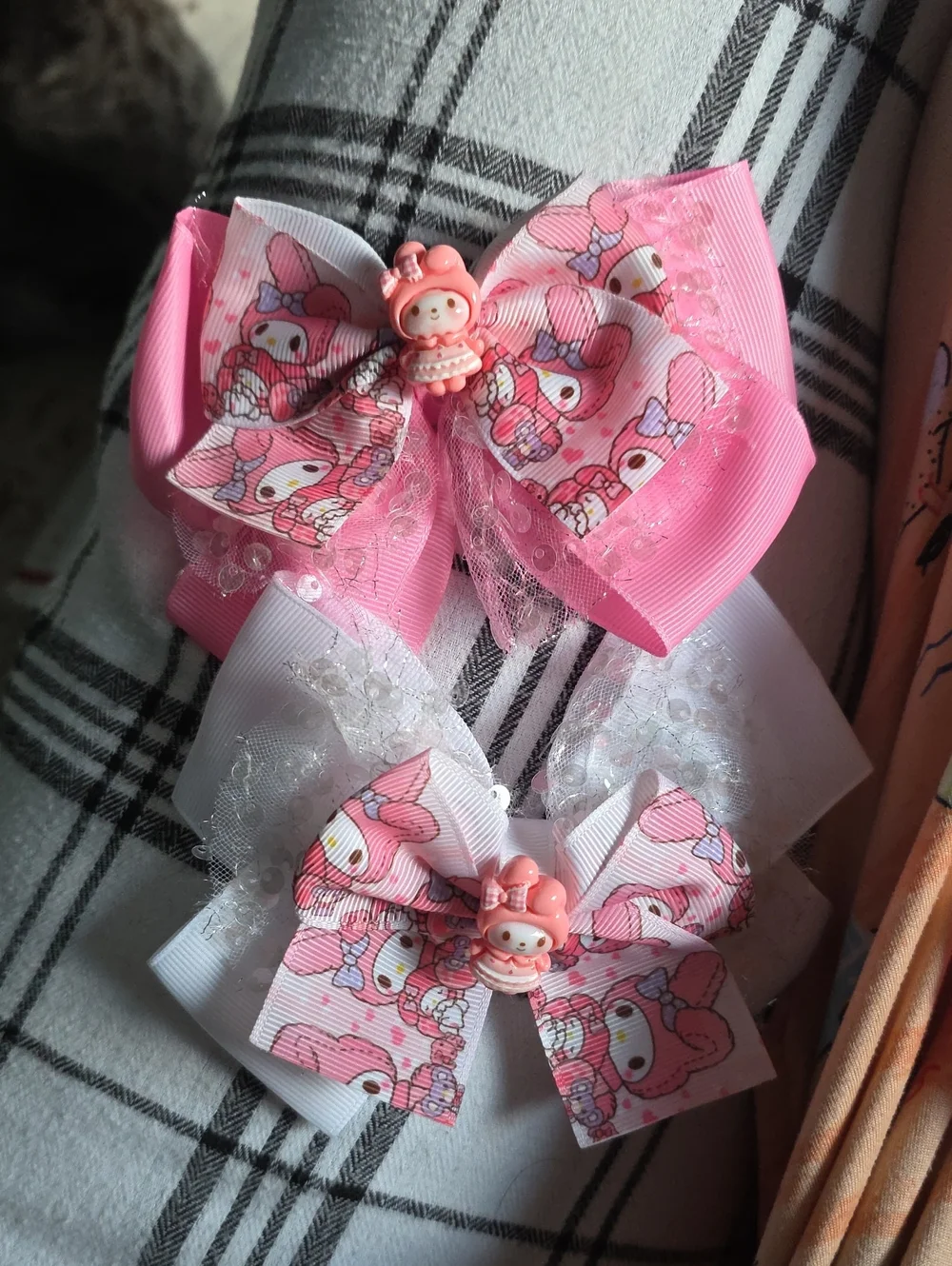 Pink Character Hair Bows Set for Kids